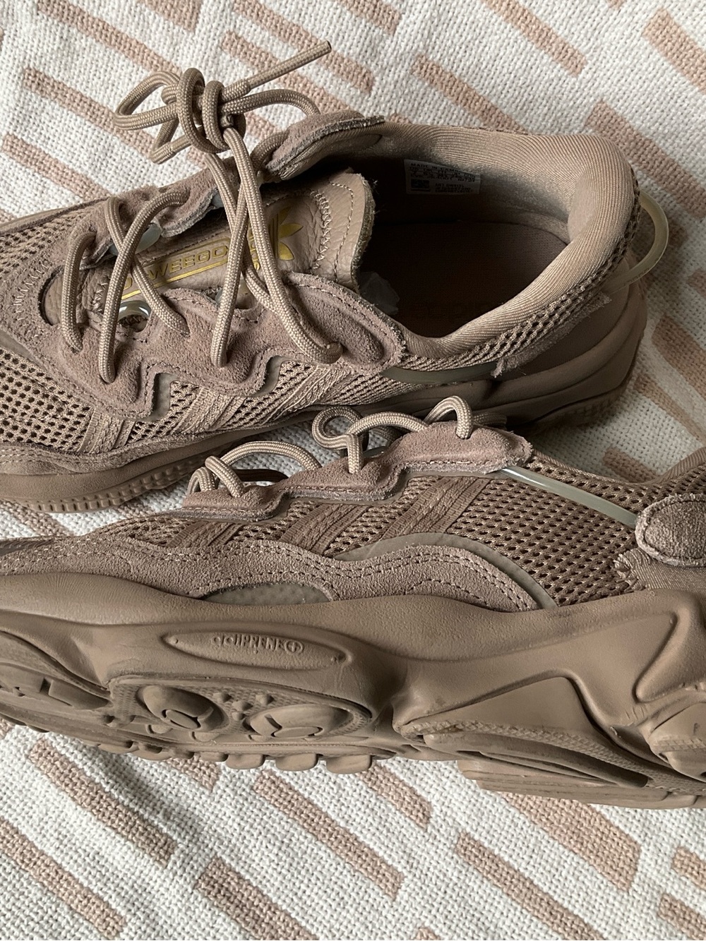 adidas women Chunky Suede Mesh Sneakers - Brown unisex